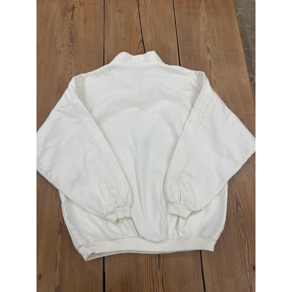 Vintage San Segal Lake Tahoe Quarter Zip Sweatshirt White Made‎ in USA Mens XL - Picture 7 of 8